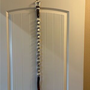 Western Women's Sterling Silver and Brown Belt